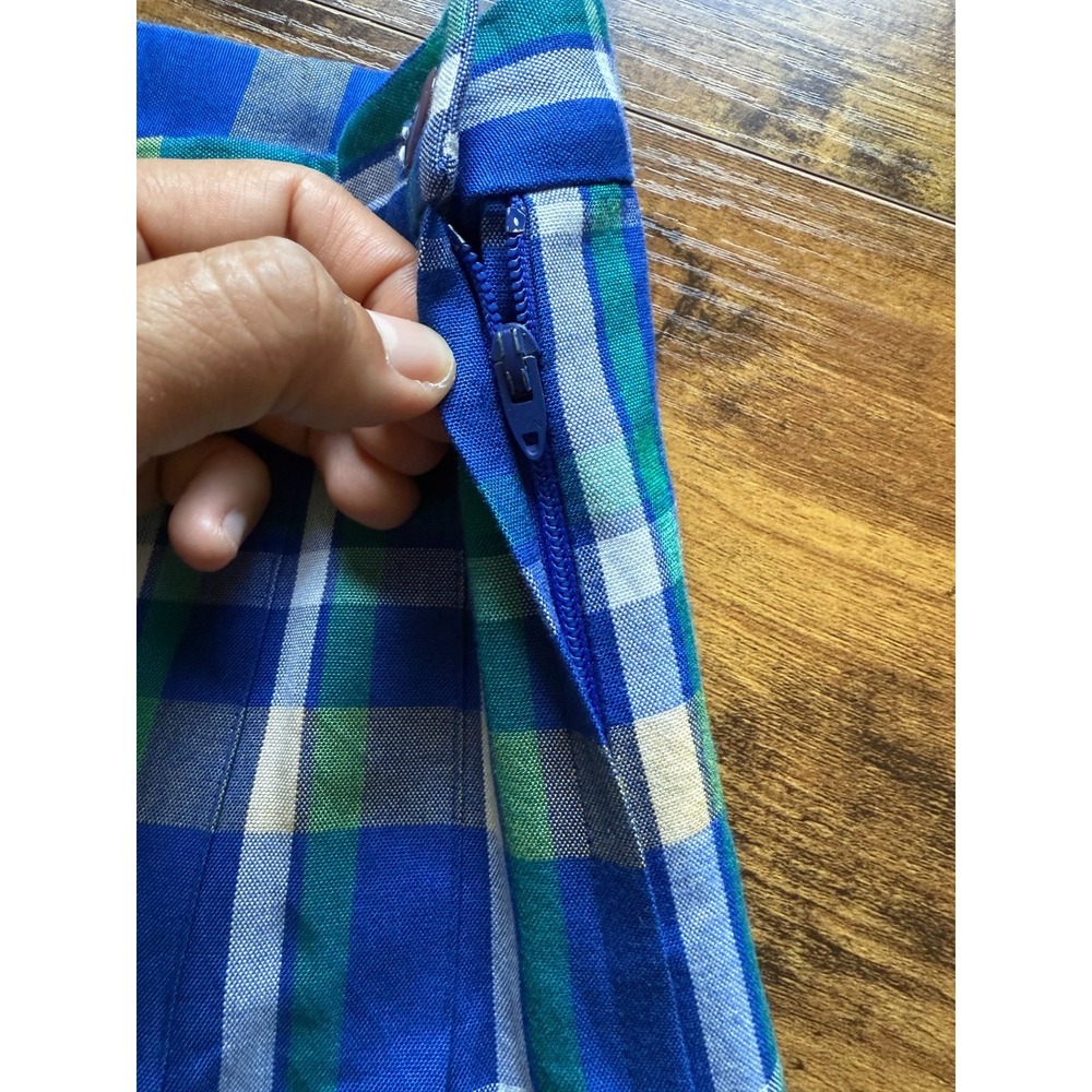 Pendleton Mini Skirt Womens 12 Blue Green Plaid Classic Pleated Skater‎ 90s Y2K - Picture 5 of 7